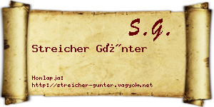 Streicher Günter névjegykártya